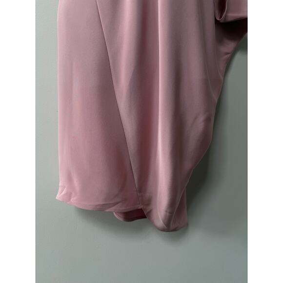 Tish Cox Mini Dress Small Pink One Shoulder Draped Asymmetrical Made in Dallas - Picture 5 of 13